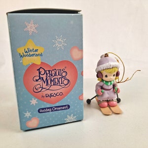 Precious Moments Christmas Ornament Winter Wonderland Skier 330388 Enesco 1997