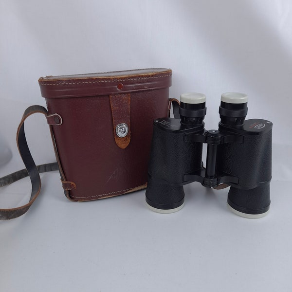 Vintage AMC Binoculars 7x50mm with Leather Case, Field View 372 ft at 1000 yds