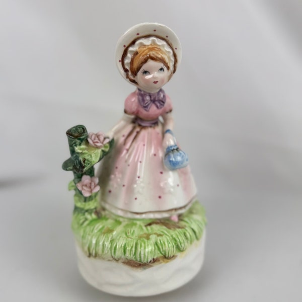 Lefton China Music Box Girl in Hoop Skirt "Where Do I Begin" from the movie Love Story