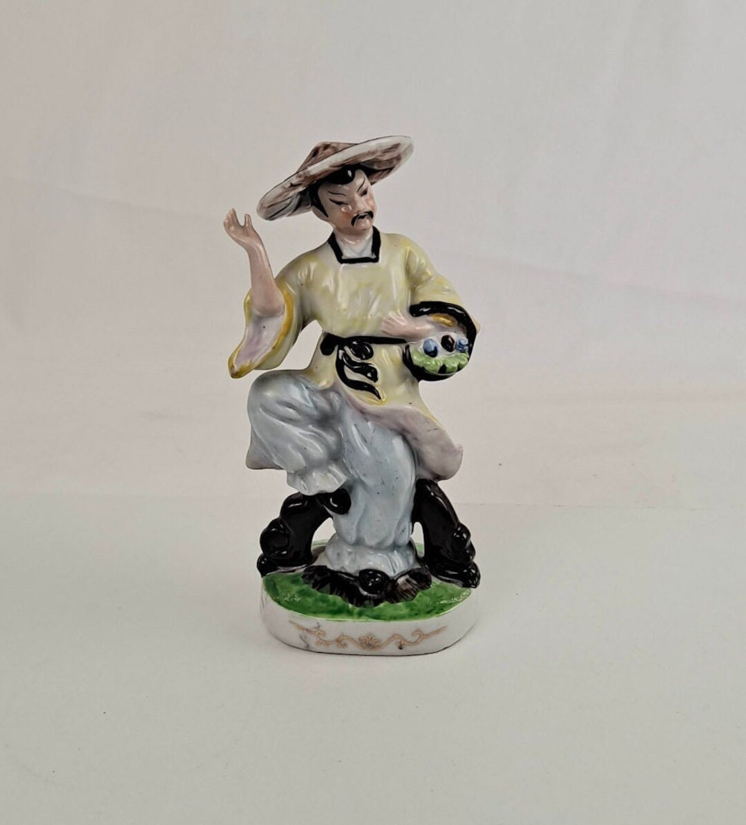 Asian Chinese Man Figurine Made in Occupied Japan Porcelain Etsy