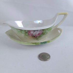 Vintage Bavarian China Gravy Boat and Under Plate