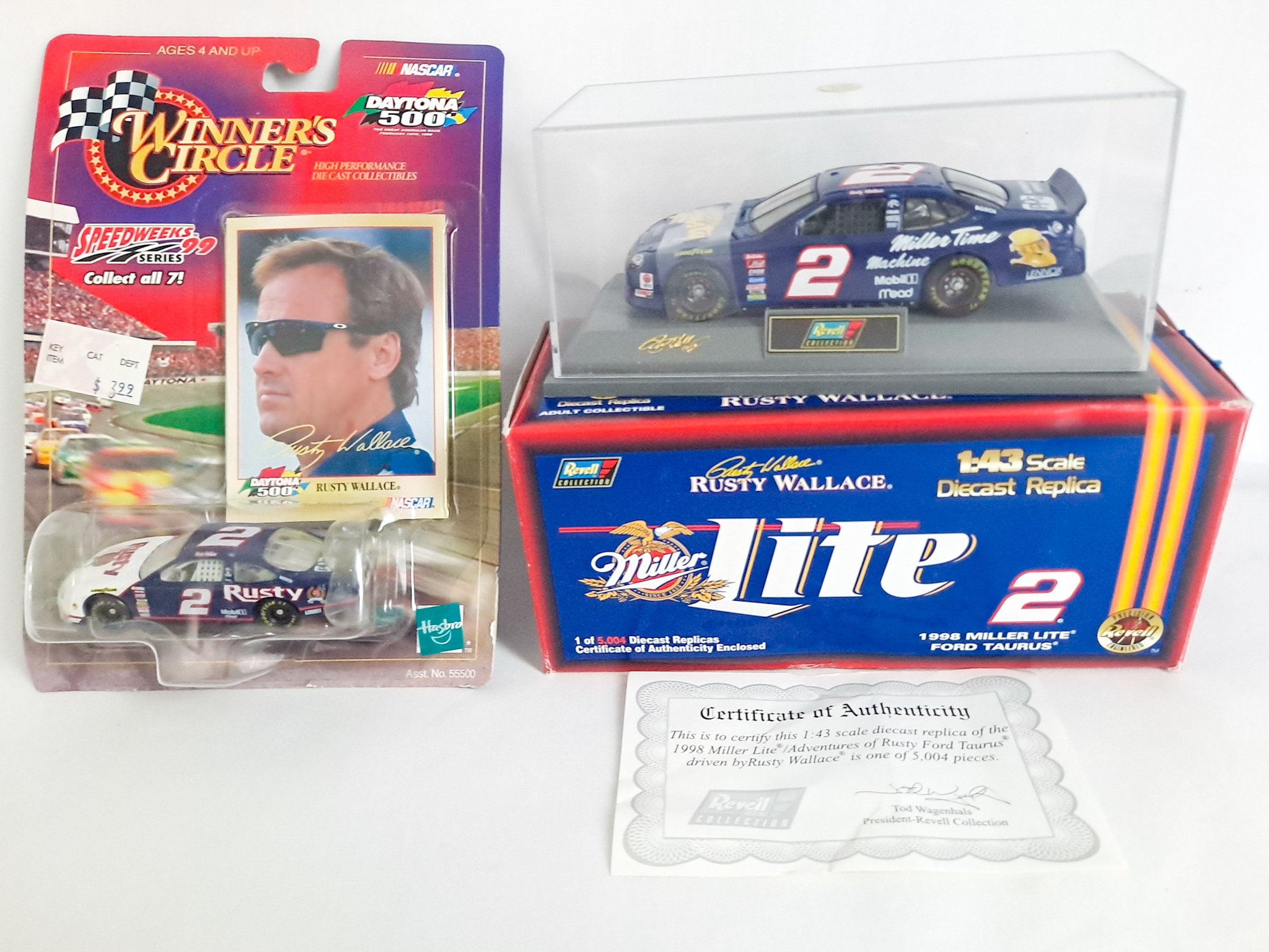 Rusty Wallace NASCAR Vintage Diecast Car Number 2 Miller