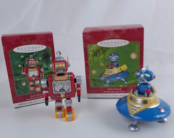 Robot or Robot Spaceship Christmas Ornament from Robot Parade Series Hallmark Keepsake Ornament