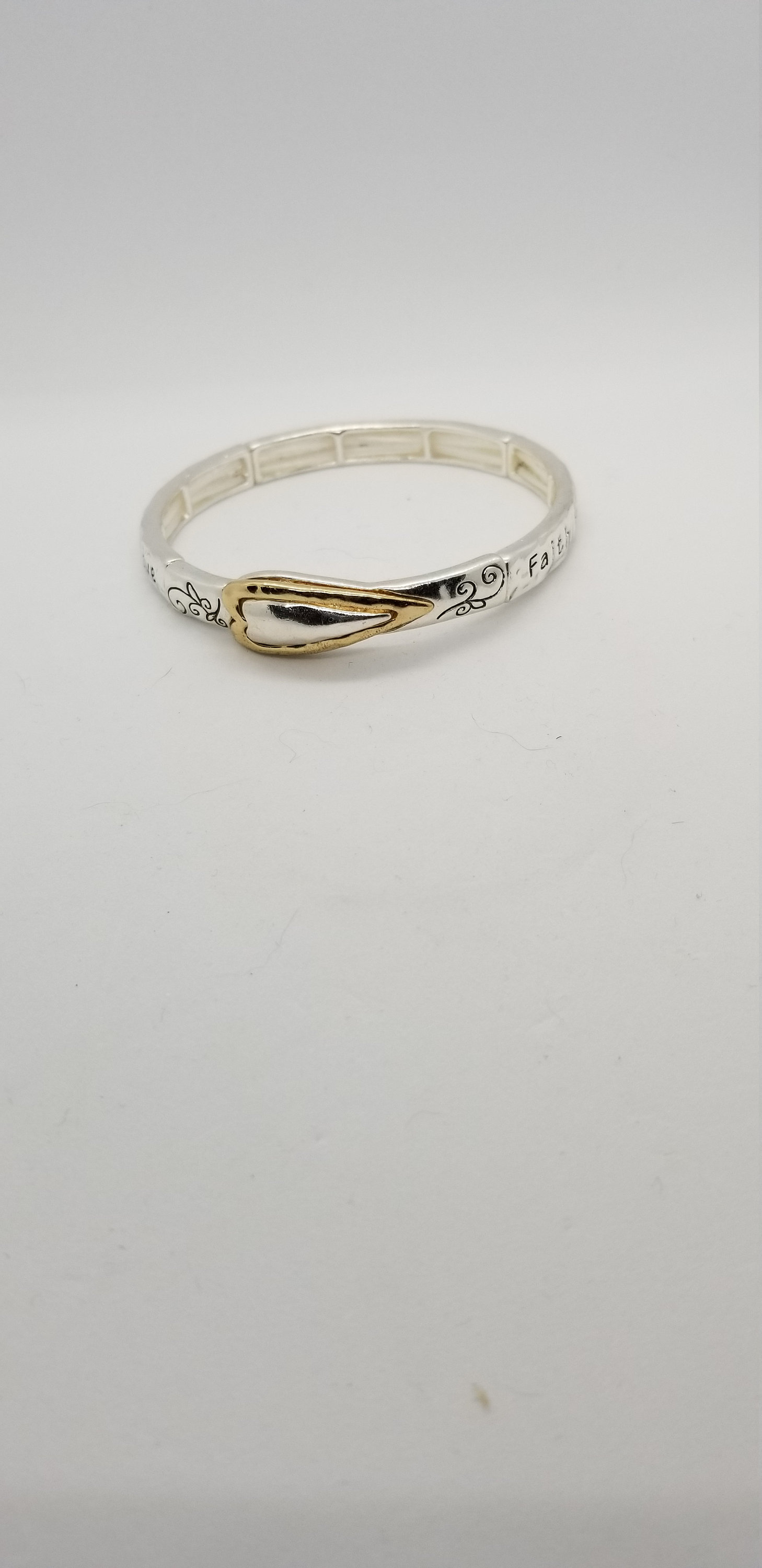 Faith Hope Love Bracelet Stretch Silver With Silver and - Etsy