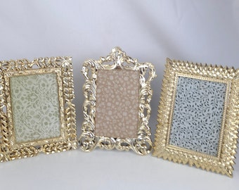 4x6 Ornate Gold Picture Frame, Bright Gold Electroplate 4x6 Photo Frame, Ornate Victorian Gothic Design, made of Quality RESIN