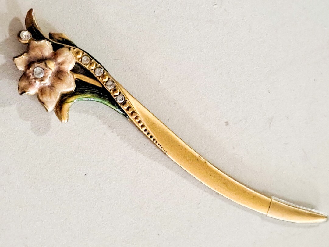 Vintage Olivia & Gracie Art Deco Letter Opener, Rhinestones, Dogwood