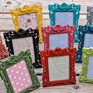 4x6 Picture Frames, 4x6 frame, Fun, Bright, Colorful 4x6 Photo Frames, Quality RESIN, Pink, Red, Yellow, Black, Green, Orange, Blue... Black