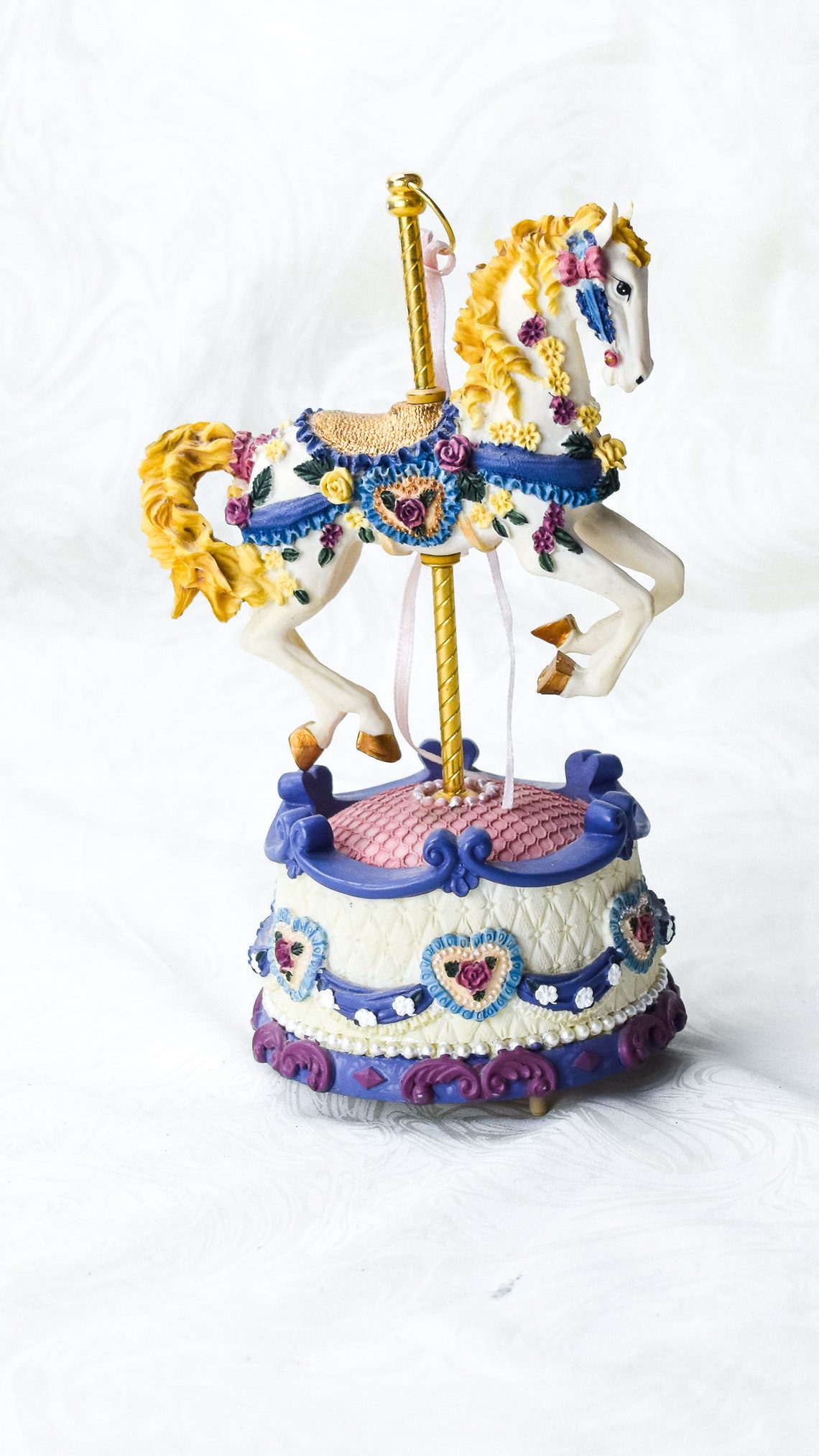 Vintage carousel horse music box plays memories handcrafted Etsy