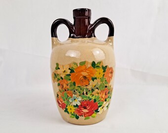 Glenmore Whiskey Jug Flower Decal Design 1941 Vintage Glenmore Distillery Jug