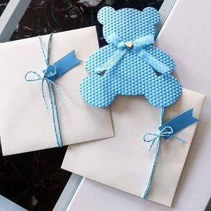 10 inviti Orsetto Teddy Battesimo, Comunione, Compleanno