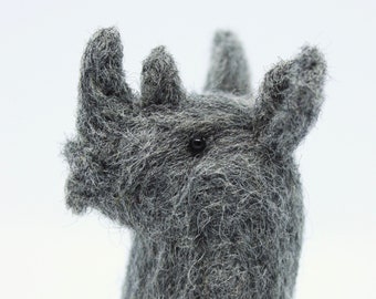 Rhino; Black Rhino; felted Rhino; Needle felted Rhino; Handmade needle felted rhino; Safari; African Safari; wildlife safari