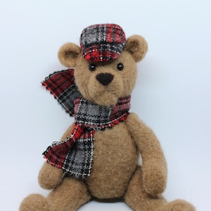 Teddy Bear; Felted Teddy Bear; Handmade needle felted wool Teddy Bear; Christmas Bear