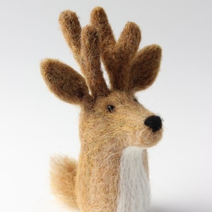 Buck; Deer; Male Deer; Whitetail Deer; Handmade Needle felted Wool Deer