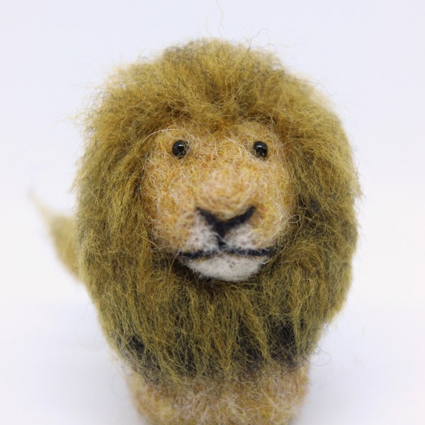 Lion; Needle Felted Lion; Handmade Needle Felted Lion; African Wildlife Safari; African Wildlife; African Safari; Safari Wildlife