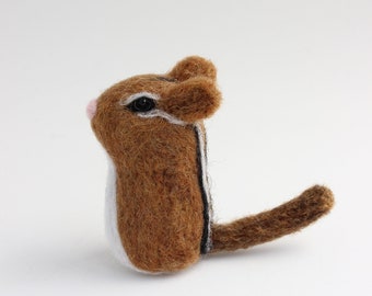 Chipmunk; Needle Felted Chipmunk: wool chipmunk; handmade chipmunk; woodland chipmunk