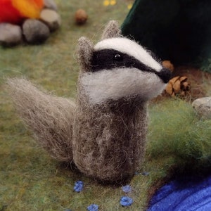 Badger; Needle felted Badger; Woodland Badger
