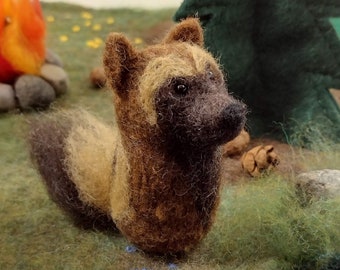 Veelvraat; Handgemaakte naaldviltwol Wolverine; Woldier; bosdier