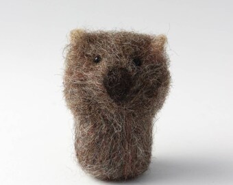 Wombat; handmade needlefelted wool wombat; Australian wildlife; marsupial