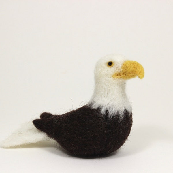 Bald Eagle, Handmade needle felted wool Bald Eagle; wool bird; bird of prey