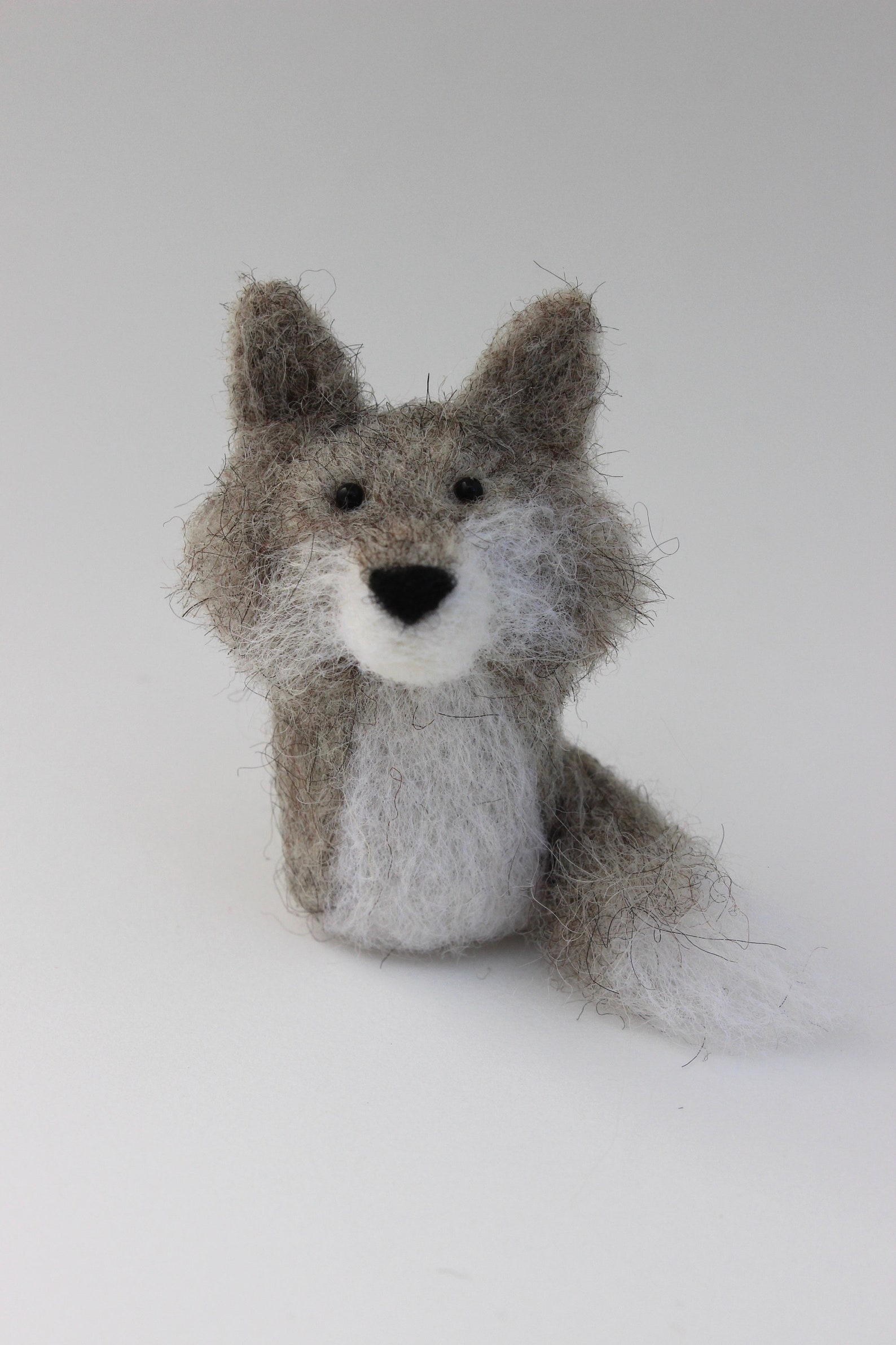 Felted Wolf Grey Wolf Handmade Needle Felted Grey Wolf Etsy