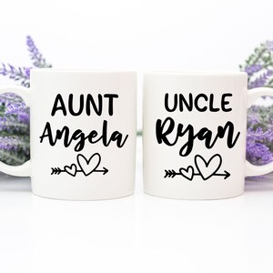 Custom Aunt and Uncle Mugs Set, New Aunt Gift, Personalized Aunt Coffee ...