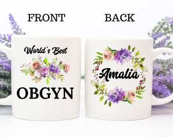Custom OBGYN Gifts For Doctors Women Unique Flower Novelty Appreciation Coffee Mug Tea Cup