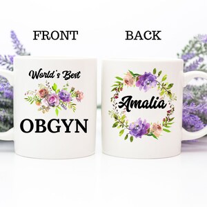 Custom OBGYN Gifts For Doctors Women Unique Flower Novelty Appreciation Coffee Mug Tea Cup