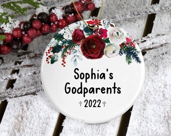 Godparent Proposal Ornament, Personalized Name Godparent Ornament, Will You Be My Godmother Ornament #