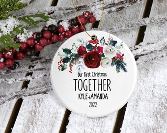 Our First Christmas Together Ornament 2022, Personalized Couple Ornament, Girlfriend Ornament, Boyfriend Christmas Gift, Couples Gift