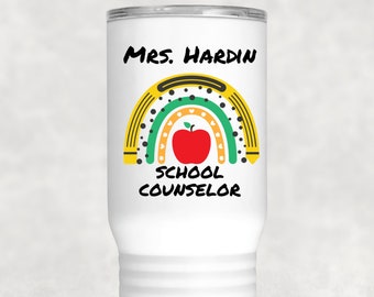 School Counselor Personalized Tumbler - Guidance Counselor Gift - Thank You Gift Counselor - Teacher Appreciation Week