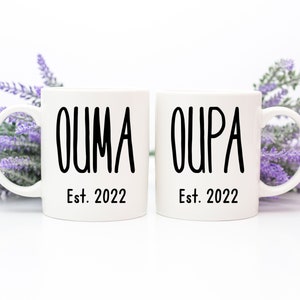 Ouma And Oupa Mugs Set, Pregnancy Announcement For Afrikaans Grandma And Grandpa, Ouma Mug, Oupa Mug, Gift For Ouma image 3