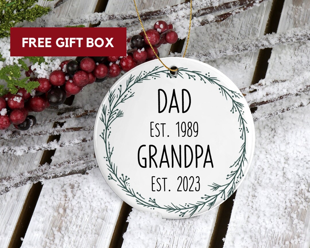First Christmas as Grandpa Ornament 2023 New Grandpa Christmas Ornament