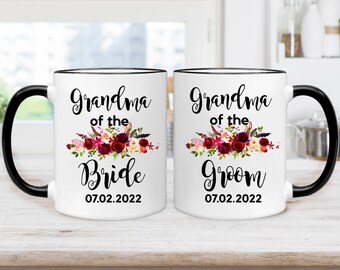 Taza de café de la abuela de la novia - Taza de la abuela del novio - Regalo de la abuela de la novia - Regalos de boda para abuelos - Fiesta de bodas