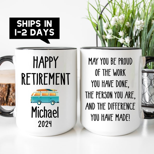 Personalized Retirement Gift For Men, Male Coworker Retirement Gift, Retirement 2023, Happy Retirement Mug #