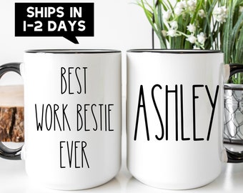 Work Bestie Gift, Personalized Work Bestie Mug, Coworker Best Friend Gift, Thank You Gift for Coworker #