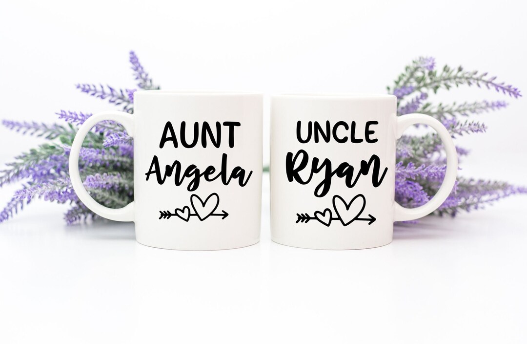 Custom Aunt and Uncle Mugs Set, New Aunt Gift, Personalized Aunt Coffee ...
