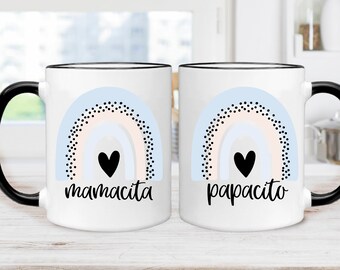 Mamacita and Papacito Mug Set - Spanish Mom and Dad Coffee Mugs, Mama and Papa, Mexican Fiesta Mugs