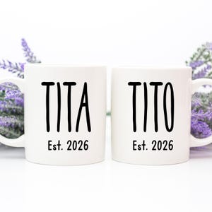 Tita And Tito Mugs Set, Pregnancy Announcement To Auntie, Baby Reveal Gift Idea, Tita Coffee Mug