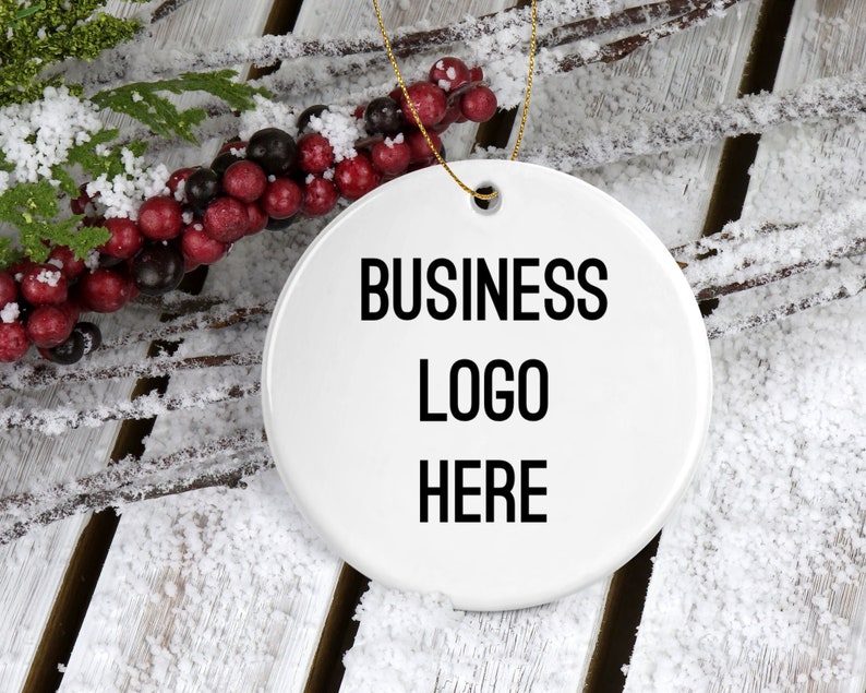 add your logo Christmas ornament ceramic