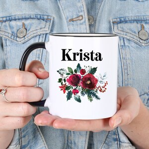 Personalized Flowers Coffee Mug With Name - Personalized Coffee Mug For Women - Custom Name Coffee Cup - Birthday gift - Office Bulk Gift
