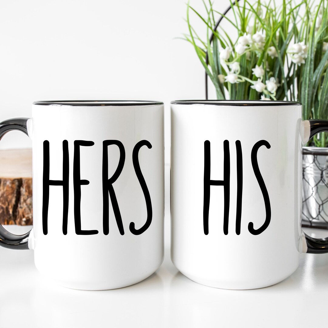 His and Her Mugs Set, Wedding Gift for Couples, Couples Mug Set, His