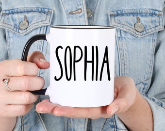 Custom Name Mug, Personalized Mug With Name, Add Name Mug, Monogram Mug, Customizable Coffee Mug