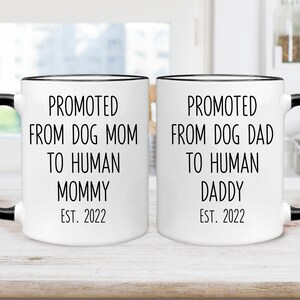 Pregnancy Announcement To Husband - Baby Announcement For Husband - Promoted From Dog Mom To Human Mom - Promoted From Dog Dad To Human Dad