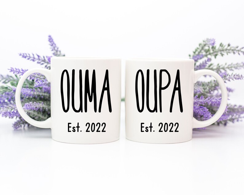 Ouma And Oupa Mugs Set, Pregnancy Announcement For Afrikaans Grandma And Grandpa, Ouma Mug, Oupa Mug, Gift For Ouma image 3