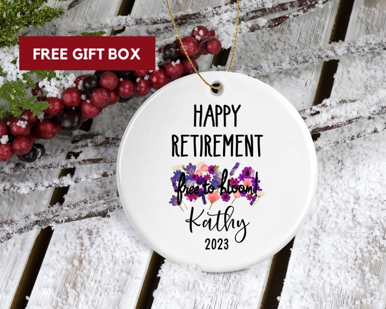 Happy Retired Christmas Ornament 2024, Retirement Ornament, Coworker