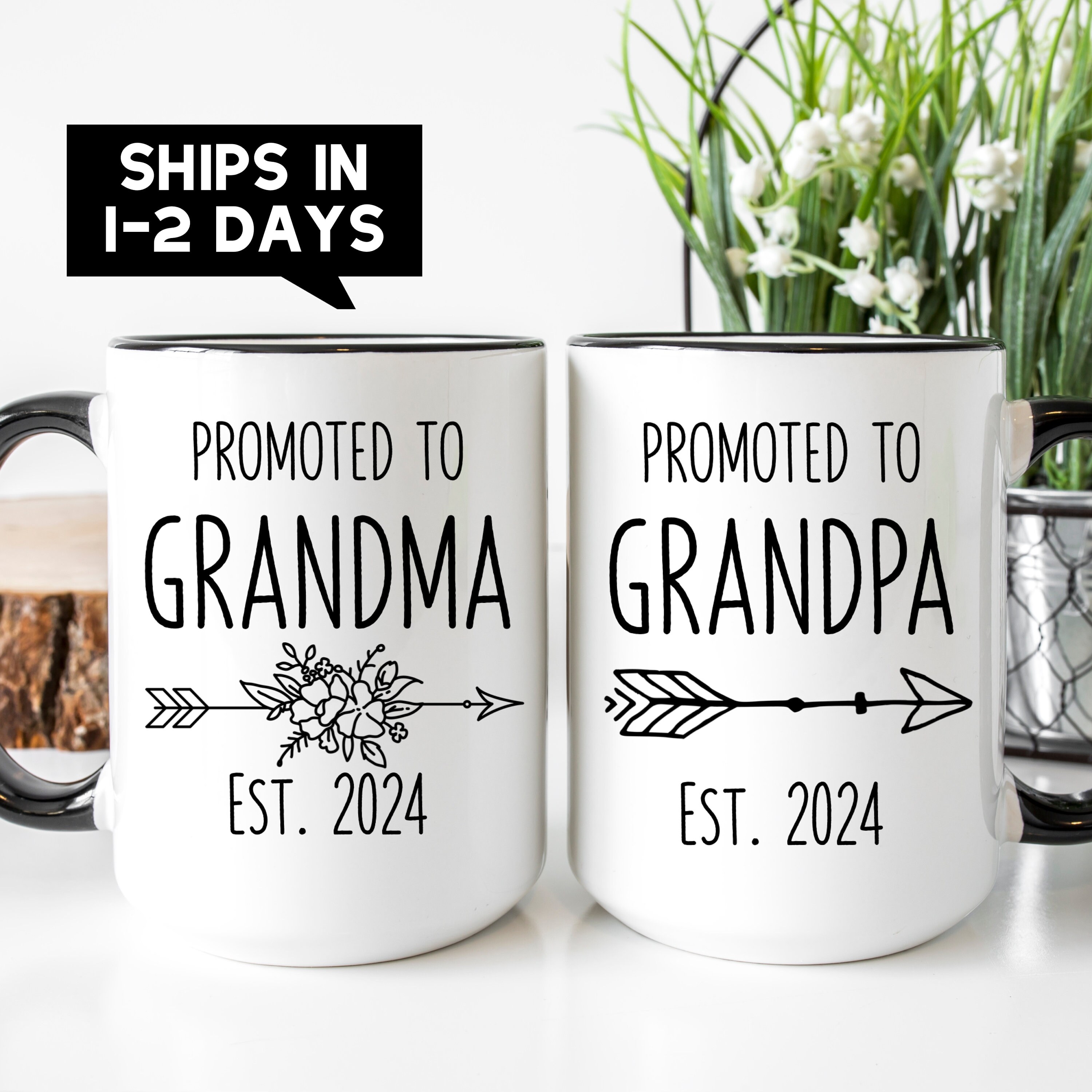 Promoted to Grandma Yeti Tumbler, Promoted to Grandpa Coffee Mug, Baby  Shower Gift, Pregnancy Announcement, Polar Camel, New Grandparents 