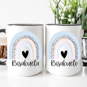 Bisabuela and Bisabuelo Coffee Mug Set - Spanish Great Grandparents Pregnancy Announcement, Bisabuela Mug, Bisabuelo Gift #