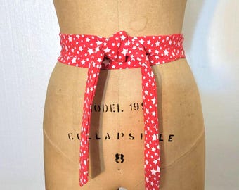 Cintura in tessuto con stelle rosse, fascia avvolgente patriottica, cravatta, accessorio per capelli con nastro