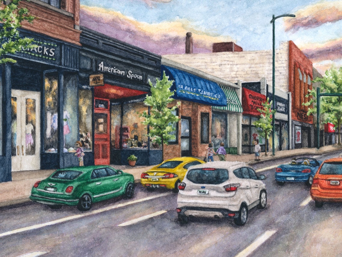 Traverse City Painting Watercolor Painting Michigan Etsy Hong Kong