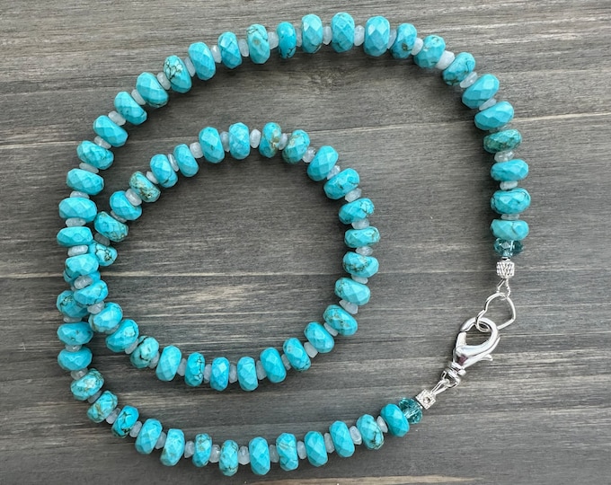 Featured listing image: Turquoise Howlite and Moonstone Necklace